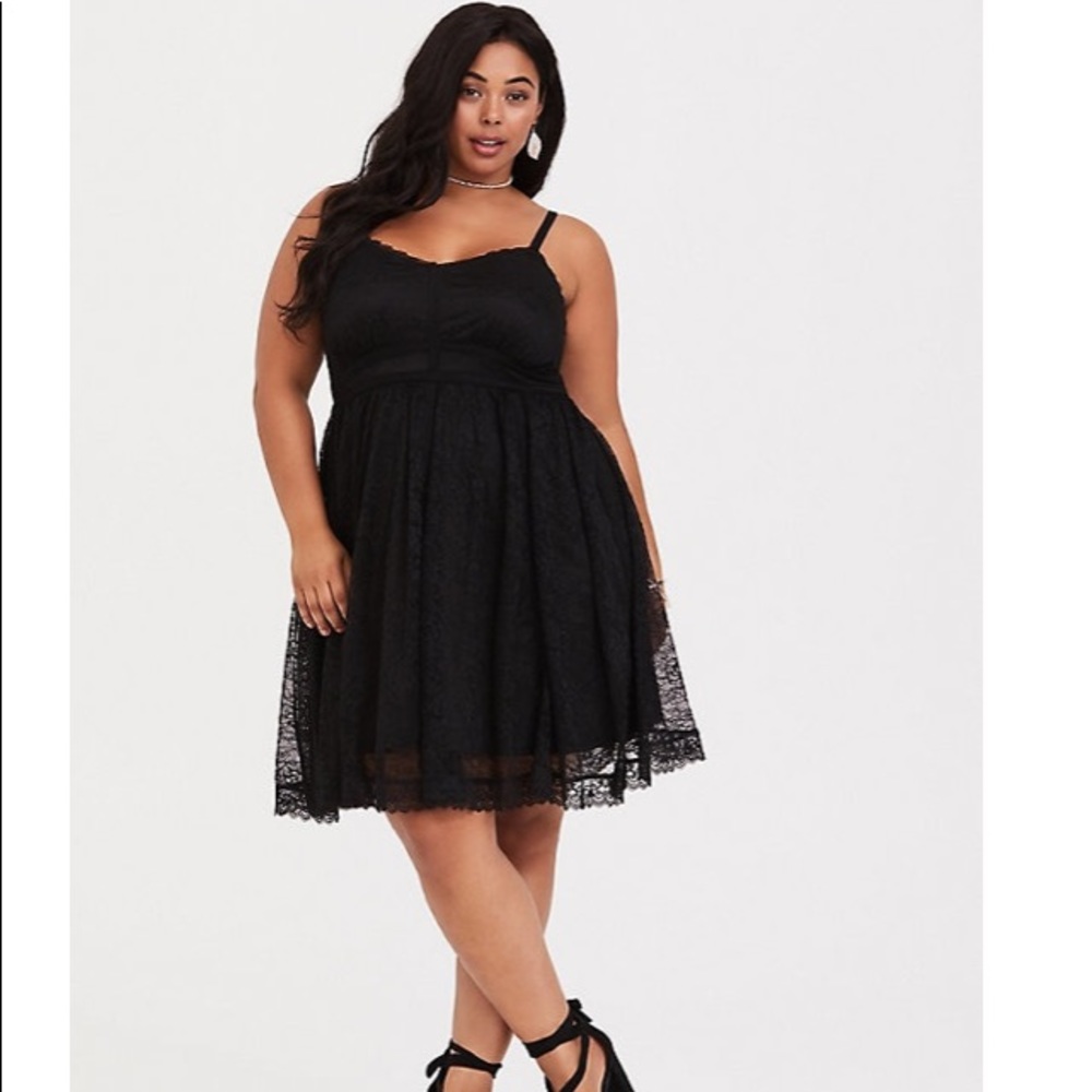 6 Torrid black lace skater dress